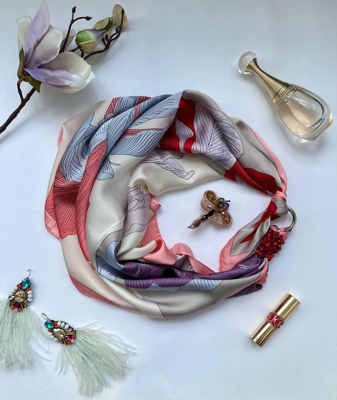 Дизайнерська хустка "Весняний сад" від бренда My Scarf, подарунок жінці