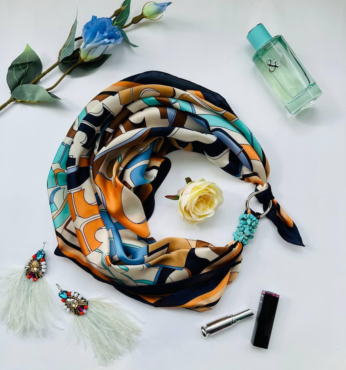Дизайнерский платок "Королевский узор " от бренда My Scarf, подарок женщине