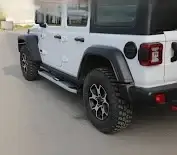 Боковые пороги Shining V1 (2 шт., алюминий) для Jeep Wrangler 2018-2024 гг