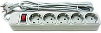 Сетевой фильтр удлиннитель с защитой ProLogix 1231 5 розеток 4.5 метра Серый IN, код: 7966170