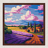 Картина за номерами Поле лаванди. Пейзаж 30*30 см Ідейка KHO 6345, фото 3