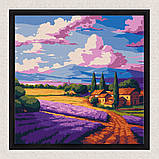 Картина за номерами Поле лаванди. Пейзаж 30*30 см Ідейка KHO 6345, фото 4