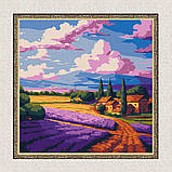 Картина за номерами Поле лаванди. Пейзаж 30*30 см Ідейка KHO 6345, фото 5