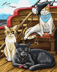 Картина за номерами Пухнасті котики пірати 40*50 см Ідейка KHO 6568