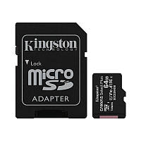 Карта памяти MicroSDXC 64GB UHS-I Class 10 Kingston Canvas Select Plus R100MB s + SD-адаптер IN, код: 6708090
