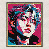 Картина за номерами K-pop, БТС. Ким Техен 30*40 см Ідейка KHO 8382 pbn-a, фото 6