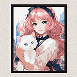Картина за номерами Дівчина в руках з котиком 40*50 см Ідейка KHO 8390, фото 4