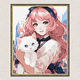 Картина за номерами Дівчина в руках з котиком 40*50 см Ідейка KHO 8390, фото 5