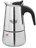 Гейзерная кофеварка 450 мл из нержавеющей стали Krauff Geysir 26-203-070 IN, код: 8179814