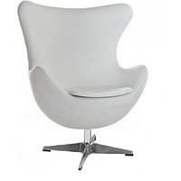 Кресло дизайнерское SDM Эгг (Egg) с наклонной спинкой Белый (hub_HvMK39065) IN, код: 1936056