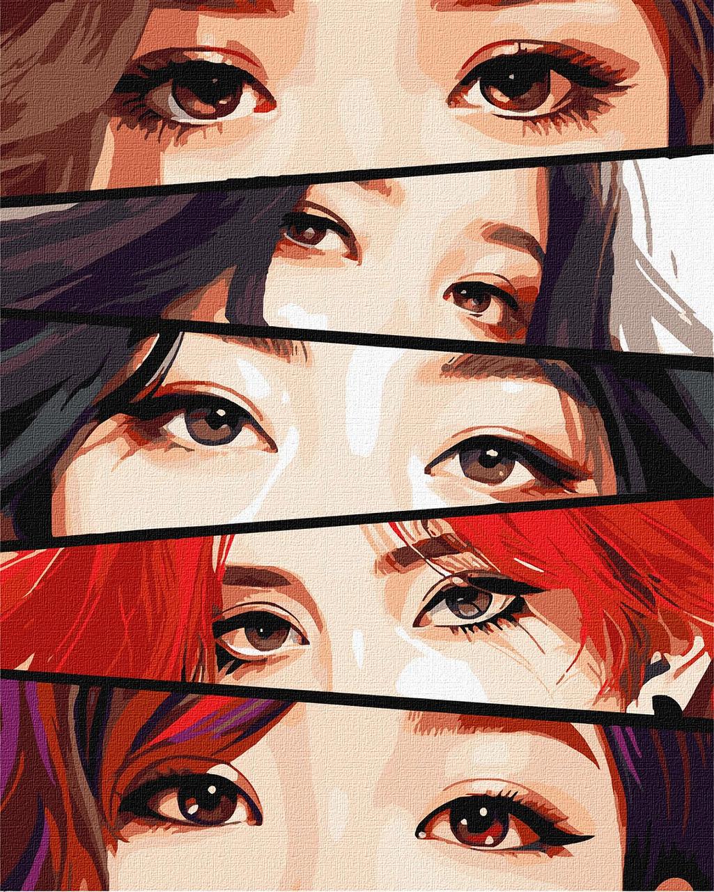 Картина за номерами K-pop, гурт Blackpink , очі 40*50 см Ідейка KHO 8400 pbn-a, фото 1