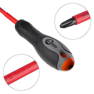 Викрутка хрестова ізольована PH3 * 150 мм, 1000 В INTERTOOL VT-3213, фото 3