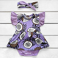 Боди платье с повязкой для новорожденных VioletNut