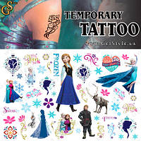 Детские татуировки Холодное сердце Frozen Princess Tattoo Set