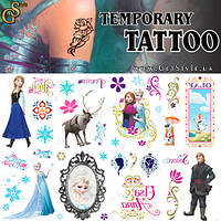 Детские татуировки Холодное сердце Frozen Princess Tattoo Set