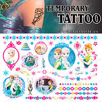 Детские татуировки Холодное сердце Frozen Princess Tattoo Set