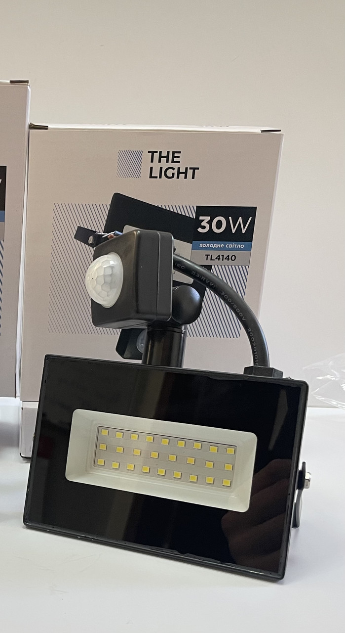 Прожектор THE LIGHT з датчиком руху 30W 2400Lm 6500K IP65 TL 4140, фото 1