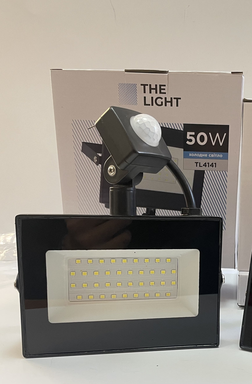 Прожектор THE LIGHT з датчиком руху 50W 800Lm 6500K IP65 TL 4141, фото 1