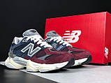 Чоловічі кросівки New Balance 9060 замшеві стильні літні бордові сині, фото 3