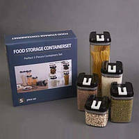 Органайзер для сыпучих Food storage container set 5 шт Набор пластиковых контейнеров для круп 515824Vi