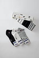 Мужские носки для спорта Носки Fila с логотипом Спортивные носки фила с тройными полосами