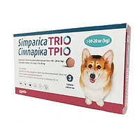Simparica TRIO жевательная таблетка от блох, клещей и глистов для собак весом 10 - 20кг (3 шт)
