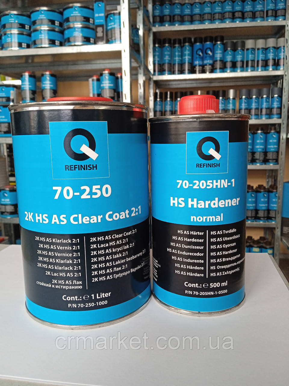 Q-REFINISH 70-250 Лак 2K HS CLEARCOAT 2:1 UV protection 1л + 70-205HN затв. 0,5л, фото 1