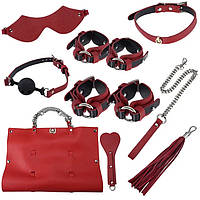 Фетиш-сумка We Love c БДСМ-девайсами 8 предметов Красная QT, код: 8096260