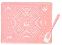 Набор 2Life лопатка с антипригарным покрытием Розовая и силиконовый антипригарный коврик 50 х QT, код: 2665254