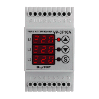 Трехфазное реле напряжения VP-3F10A, реле контроля и защиты от перенапряжения