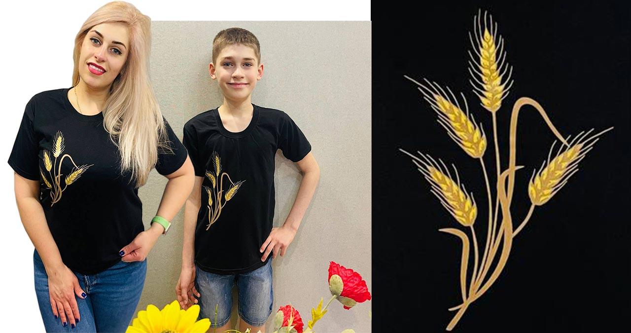 Футболка чорна Колоски 01.20.11, фото 1