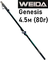 Удочка укороченная Weida Genesis 4.5м (80г) болонская с кольцами