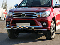 Передняя защита ST015 (нерж) для Toyota Hilux 2015-2024 гг DOK