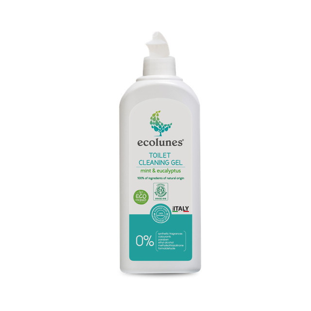 Гіпоалергенний органічний гель для очищення туалету з ароматом мяти та евкаліпту, Ecolunes, 500 мл