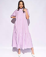 Модное лёгкое платье-рубашка свободного стиля с карманами Супер софт-армани принт 50-52,54-56,58-60,62-64Цвет4
