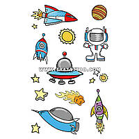 Набор переводных тату стикеров Космонавт для мальчика