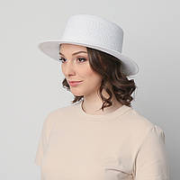 Шляпа LuckyLOOK женская канотье 817-860 One size Белый QT, код: 7440093