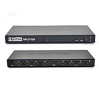 Активный HDMI сплитер 1=>8 порта, 4K, 2K, 3D, 1080Р, 1,4 версия, DC5V/2A Q50, Box DOK