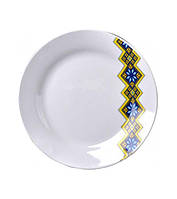 Набор 6 десертных тарелок Вышиванка желто-голубой ромб диаметр 17.5см ST QT, код: 8389719