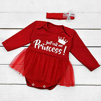 Боди Malena платье для девочки call me princess с повязкой 80 см красный (138205935) QT, код: 8328856