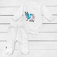 Набор Dexters для ребенка с боди и штанами hello baby 68 см молочный (13132302385) QT, код: 8329215