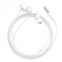 Новинка! Проводные наушники вакуумные 3.5mm HOCO M60 Perfect Sound Universal с микрофоном 1.2m Белые