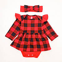 Боди Dexters платье для девочки cell 74 см красный (131767069235) QT, код: 8330229