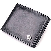 Компактный зажим для денег из натуральной гладкой кожи ST Leather 19416 Черный KOMFORT