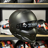 Мотошолом Exo Combat чорний мат DOT з темними окулярами трансформер, інтеграл для скутера/мотоцикла, фото 3