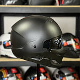 Мотошолом Exo Combat чорний мат DOT з темними окулярами трансформер, інтеграл для скутера/мотоцикла, фото 4