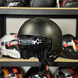 Мотошолом Exo Combat чорний мат DOT з темними окулярами трансформер, інтеграл для скутера/мотоцикла, фото 6