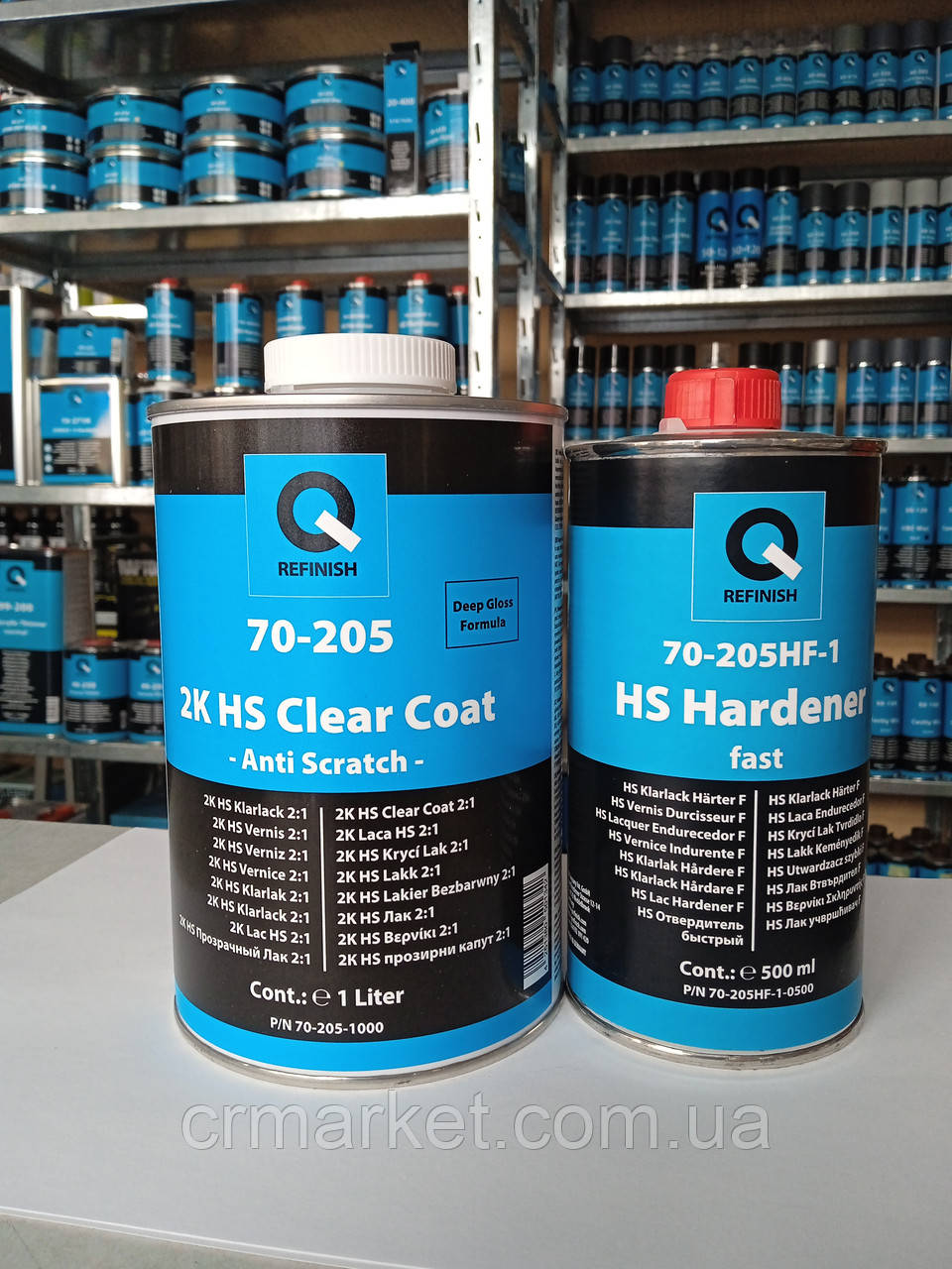 Лак акриловий 2K HS 2:1 ANTI-SCRATCH 1л + затв швидкий 0,5л, Q-REFINISH 70-205, фото 1