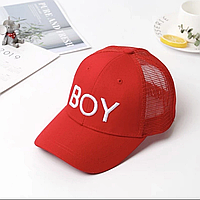 Красная детская кепка Boy с сеточкой на мальчика легкая бейсболка на лето