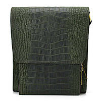 Кожаная сумка через плечо RepE-3027-4lx бренда TARWA зеленый цвет рептилия DOK